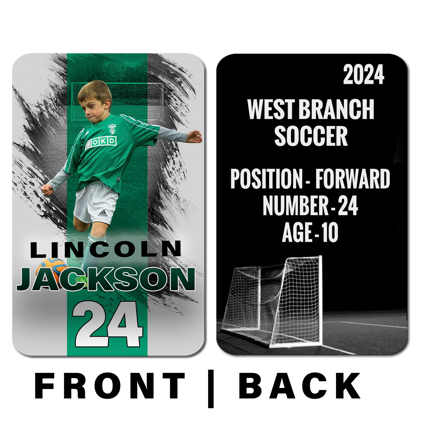 Soccer Stripe Card - Photo & Player Info