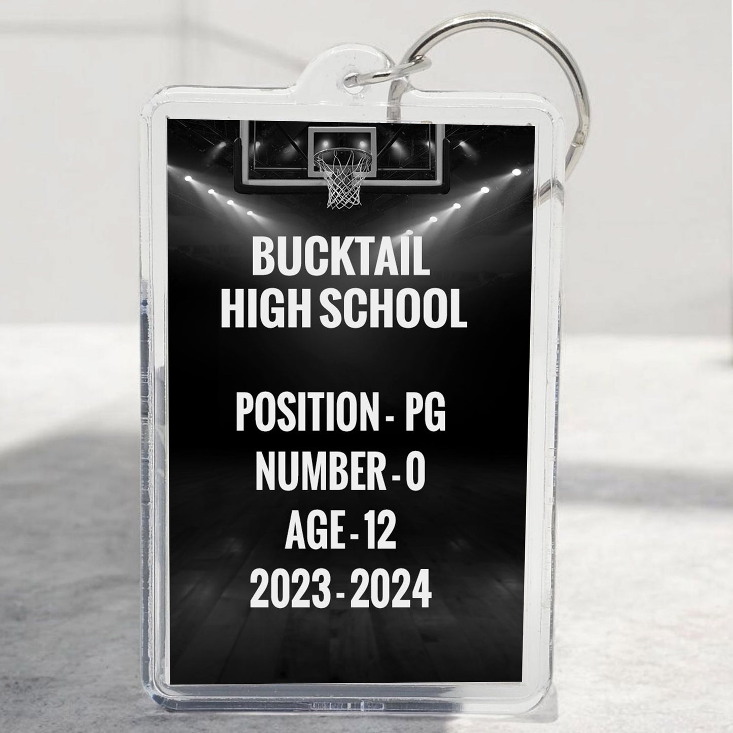 Basketball Keychain Stripe - Player Info
