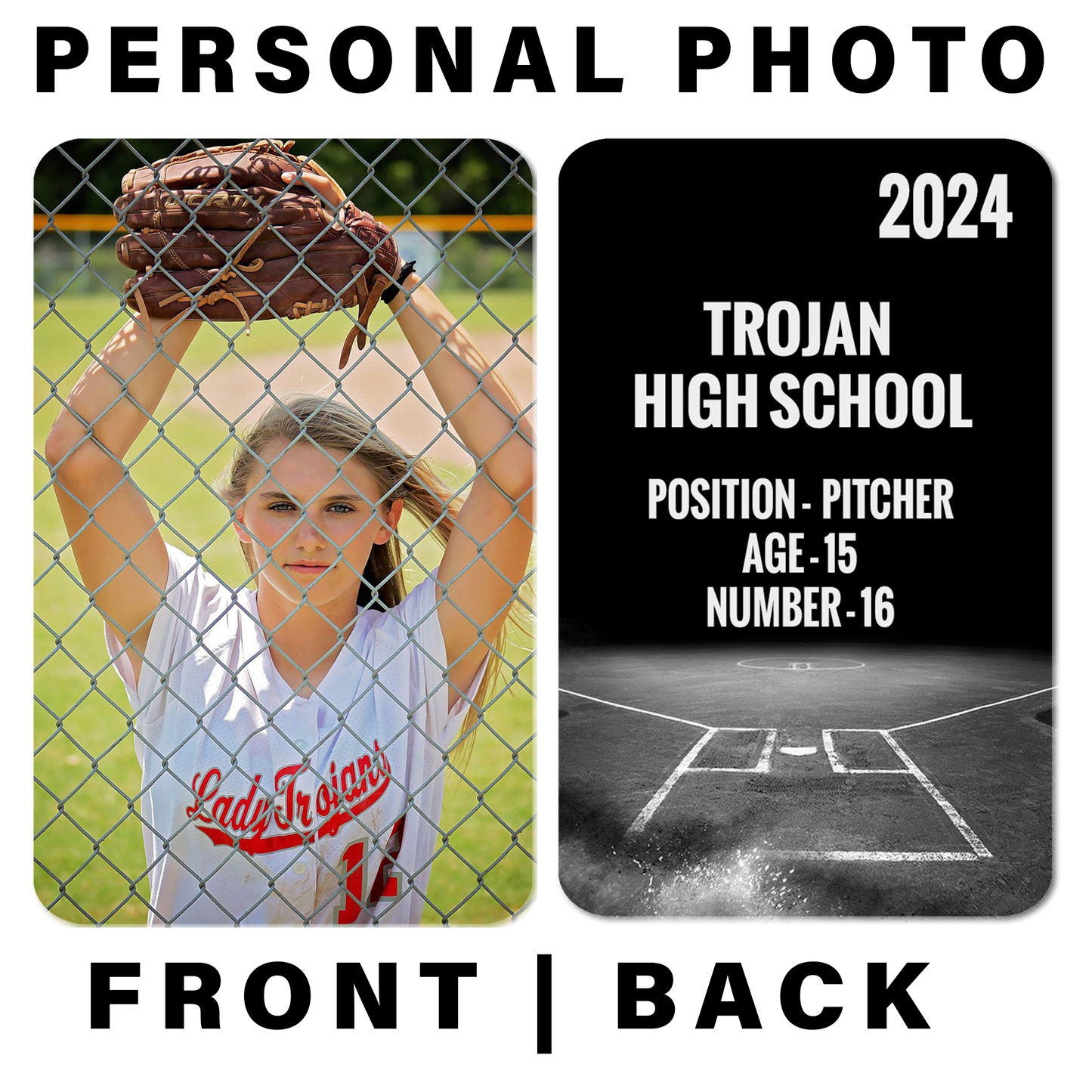 Custom Softball Card – Photo & Player Info