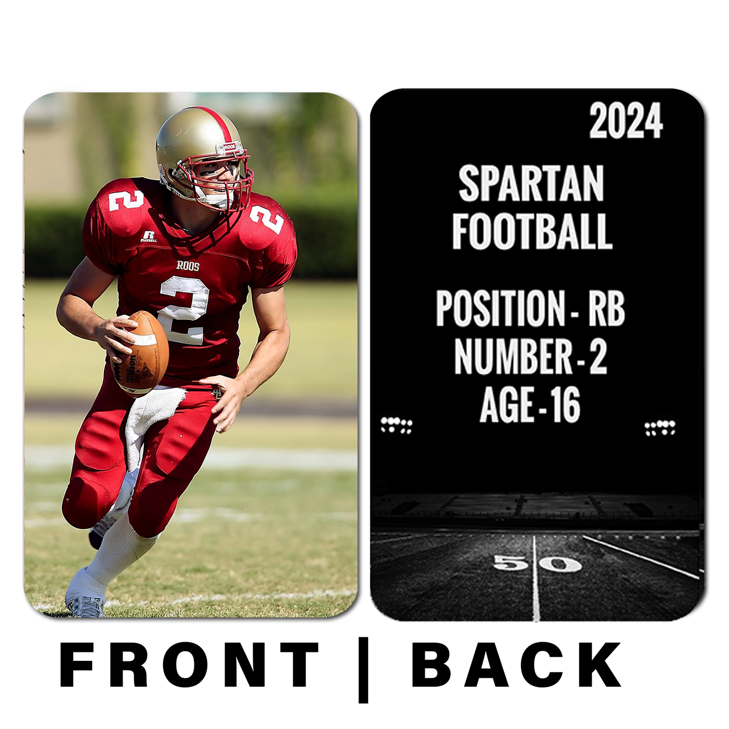 Football Card - Photo & Player Info