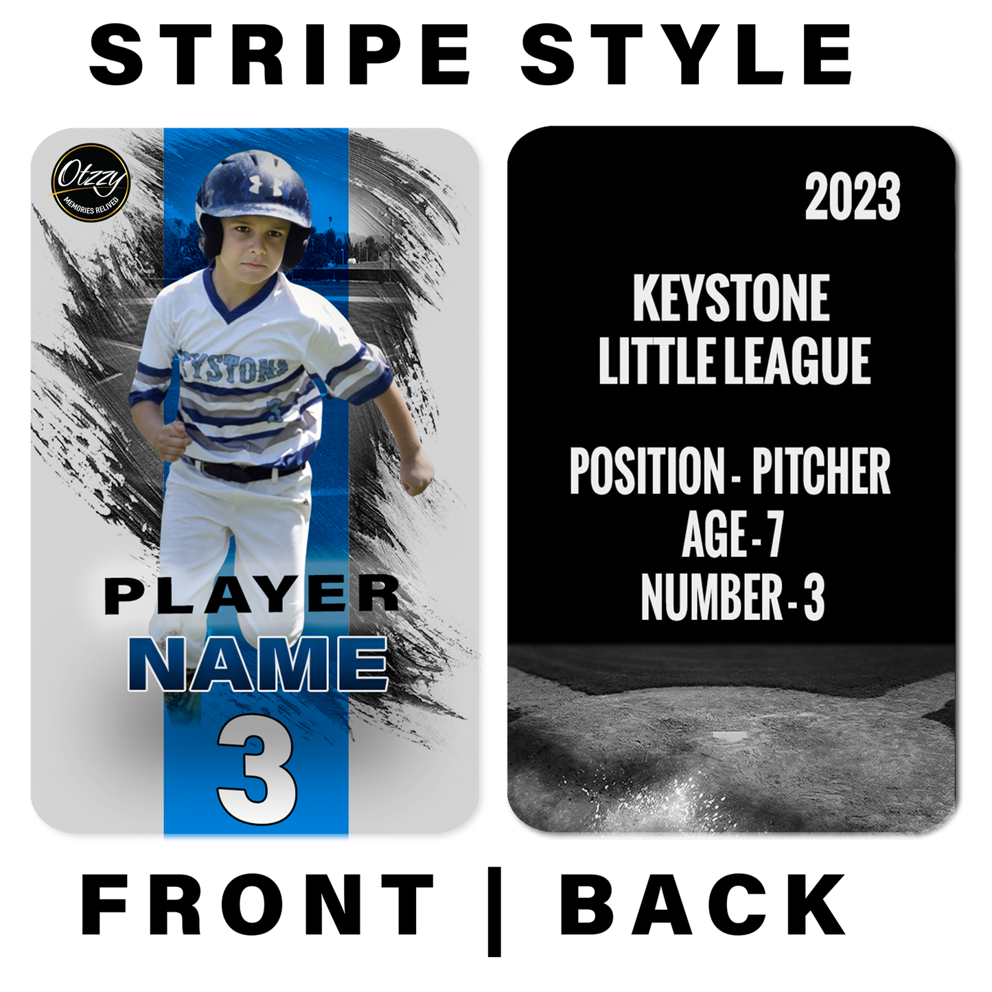 Stripe Baseball Card – Photo & Player Info