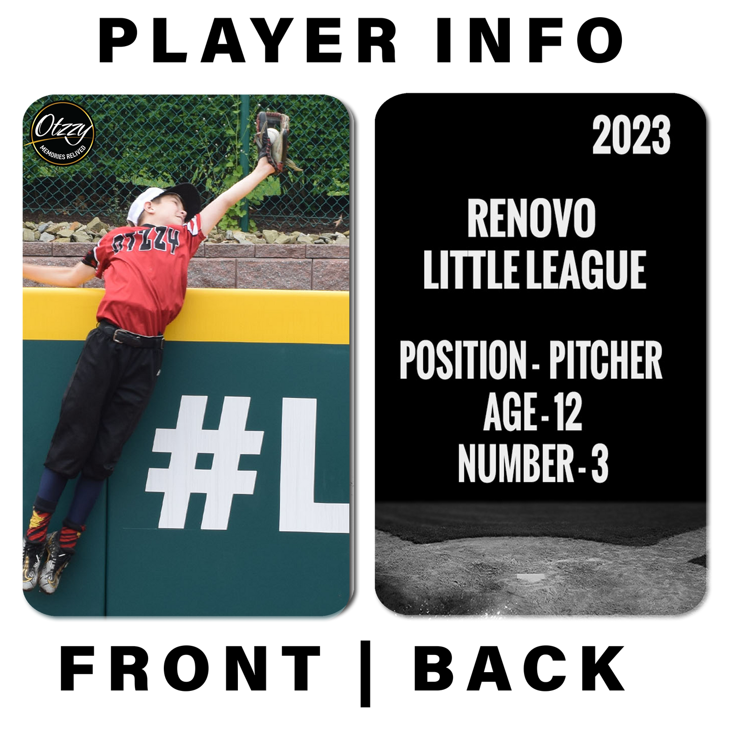 Baseball Photo Card - Player Info