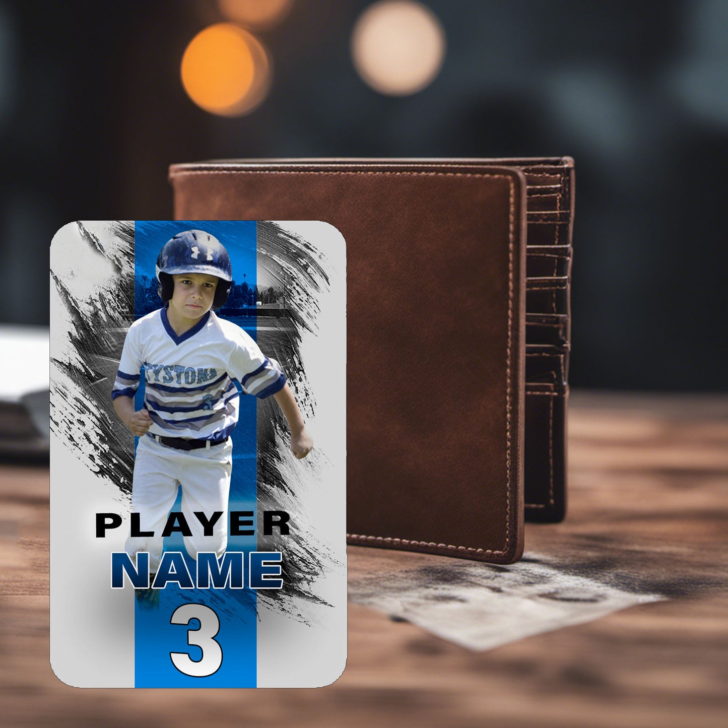 Baseball Stripe Card – Photo & Player Info