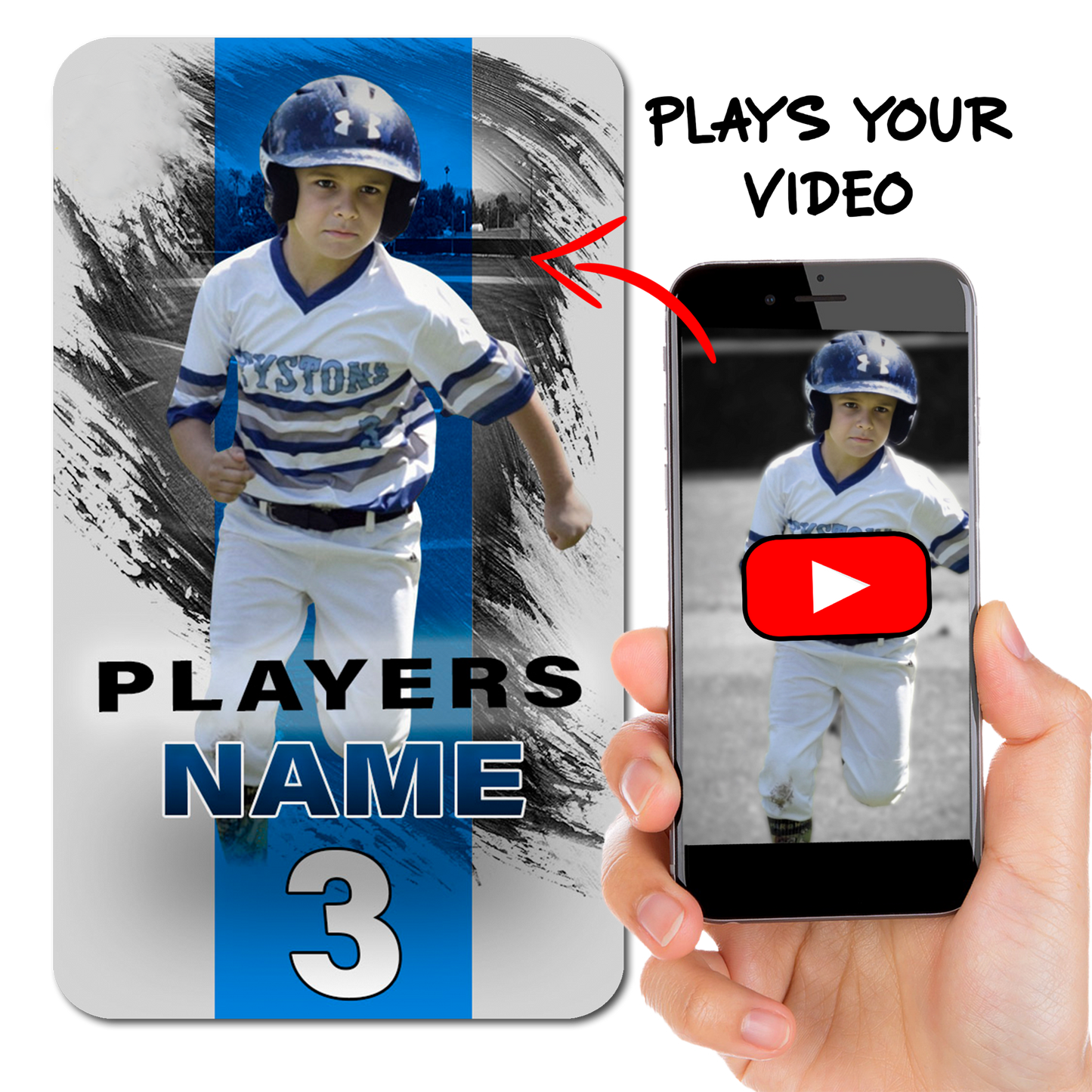Baseball Stripe Card – Photo & Player Info