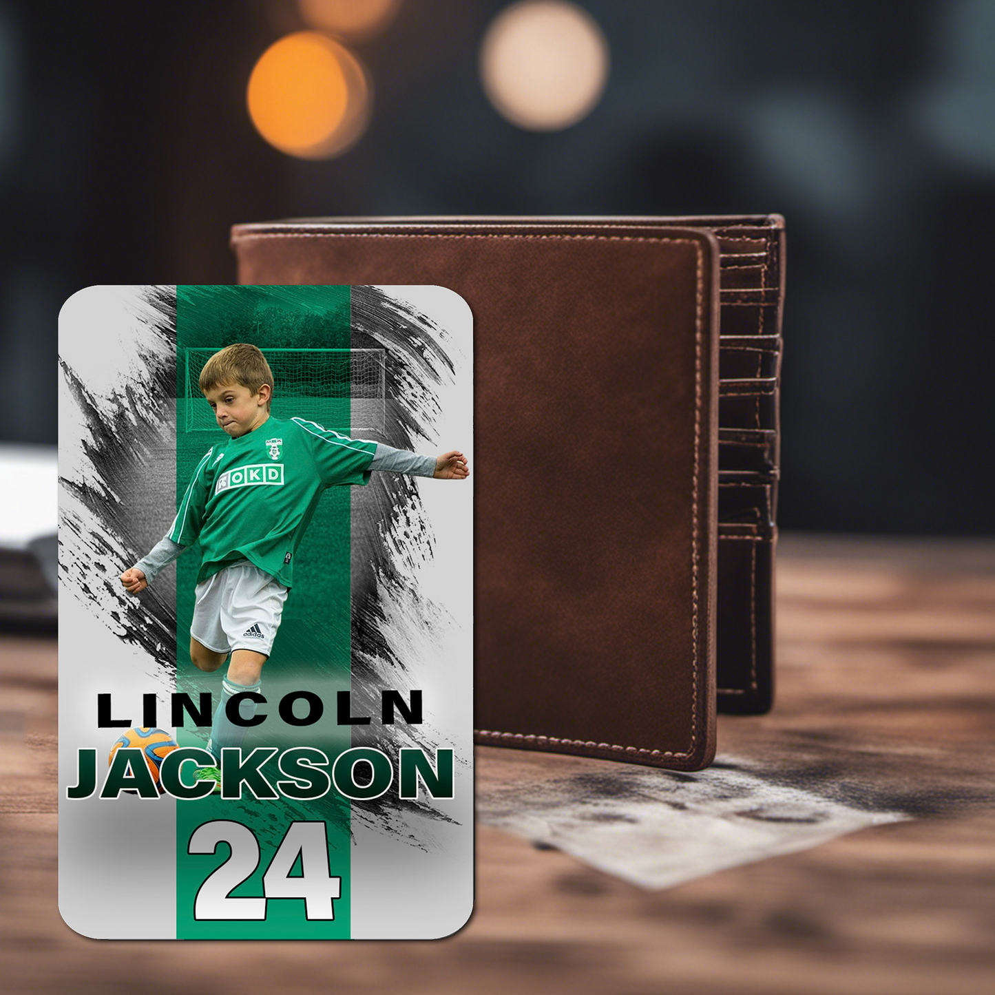 Soccer Stripe Card - Photo & Player Info
