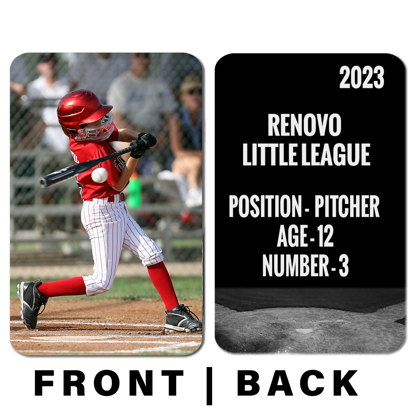 Baseball Card – Photo & Player Info