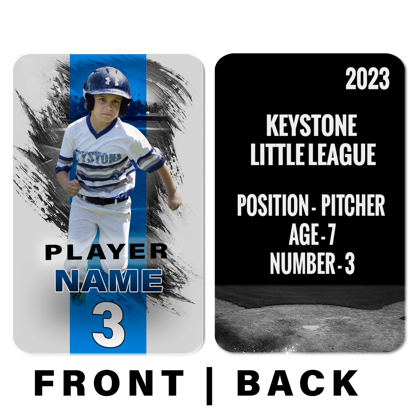 Baseball Stripe Card – Photo & Player Info