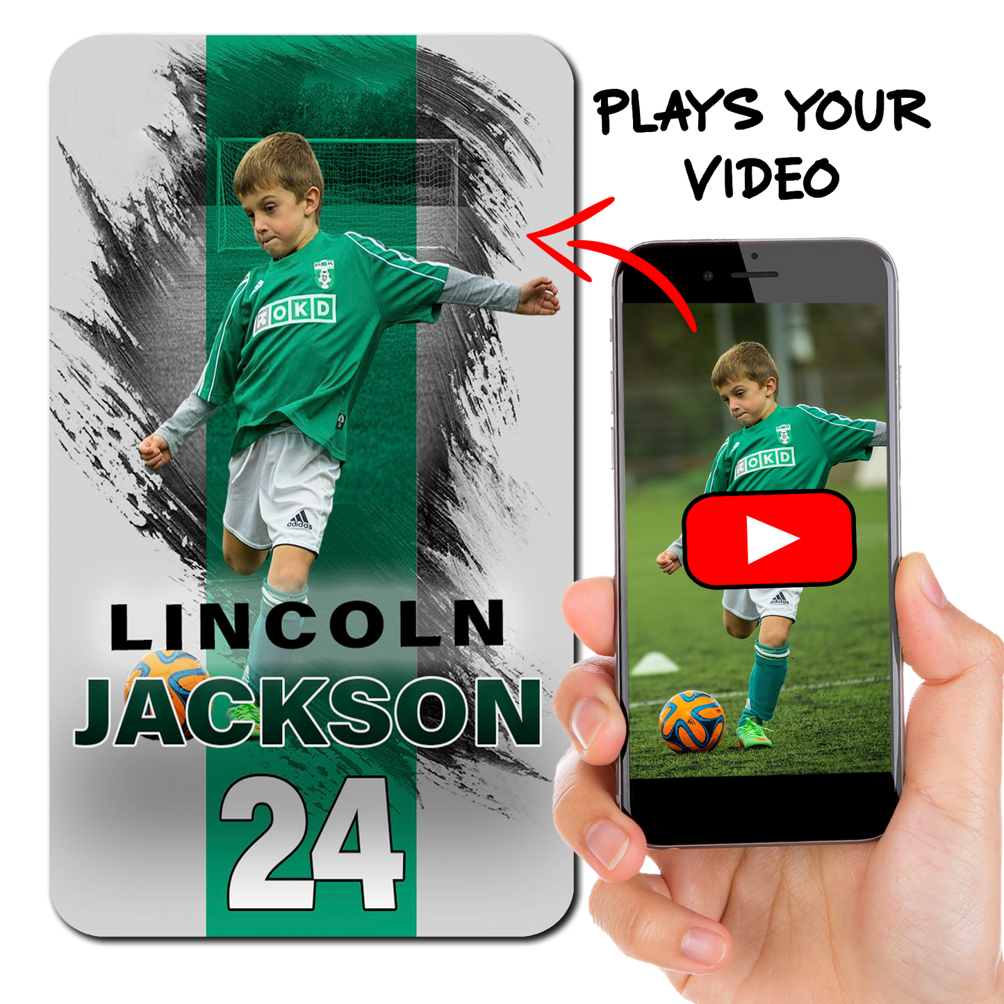 Soccer Stripe Card - Photo & Player Info