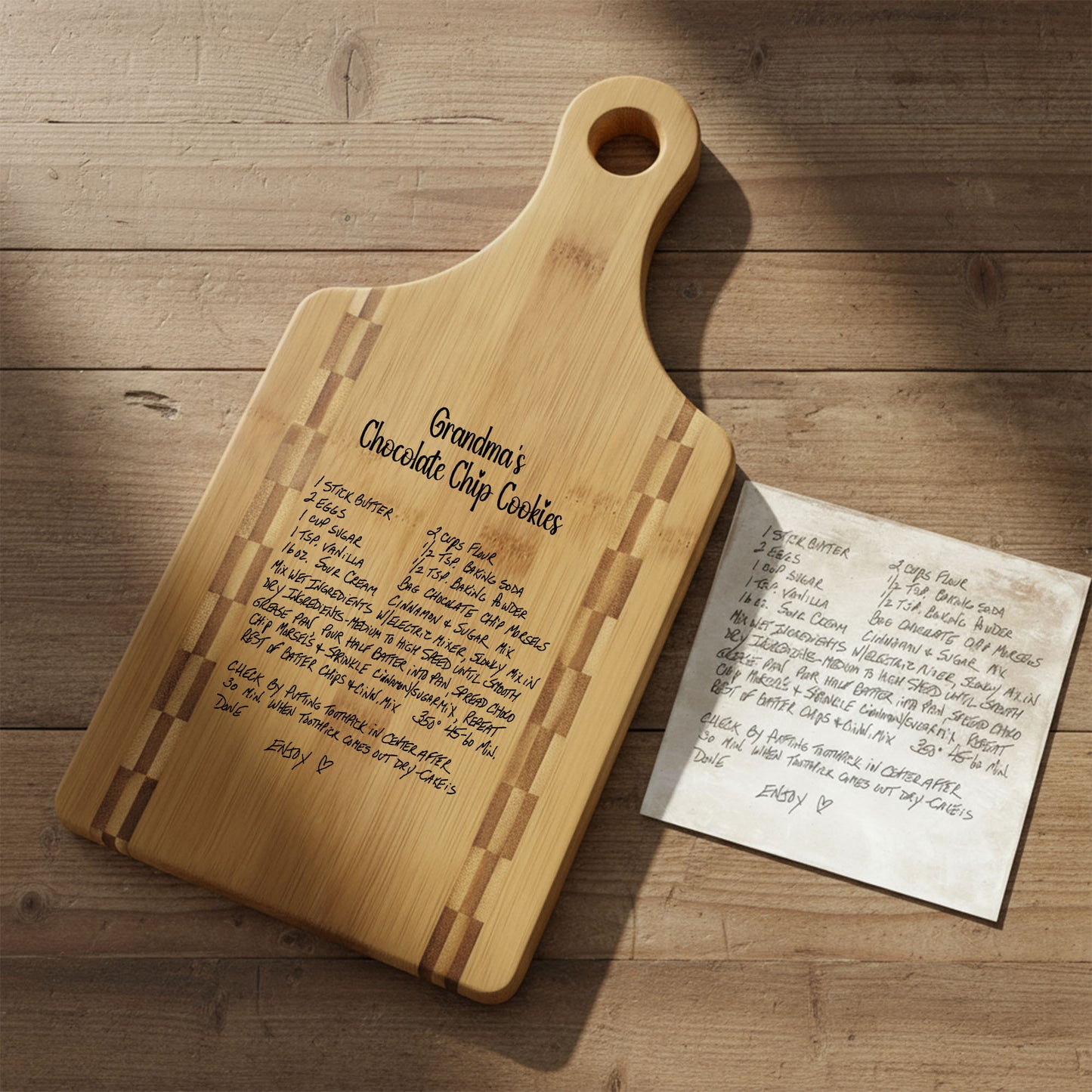 Handwritten Recipe Paddle Board