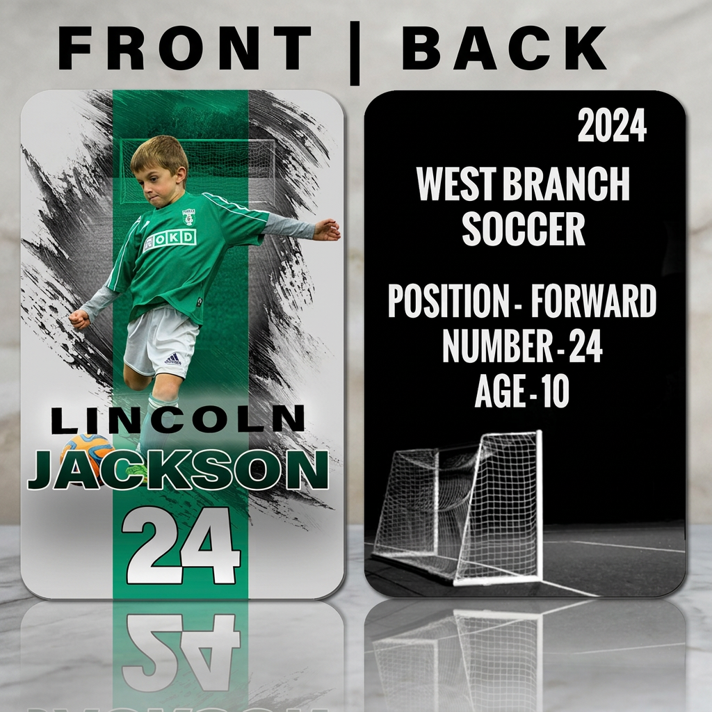 Soccer Memory Card: Custom Wallet Card with Highlight Video