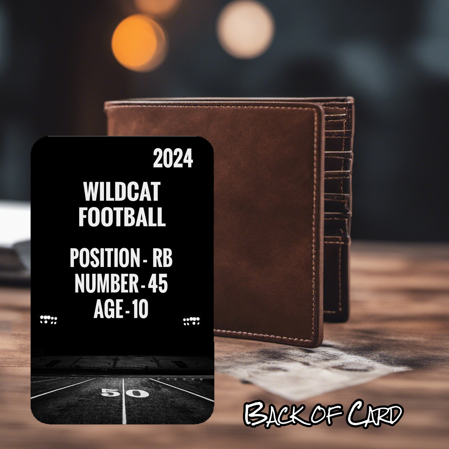 Football Stripe Card - Photo & Player Info