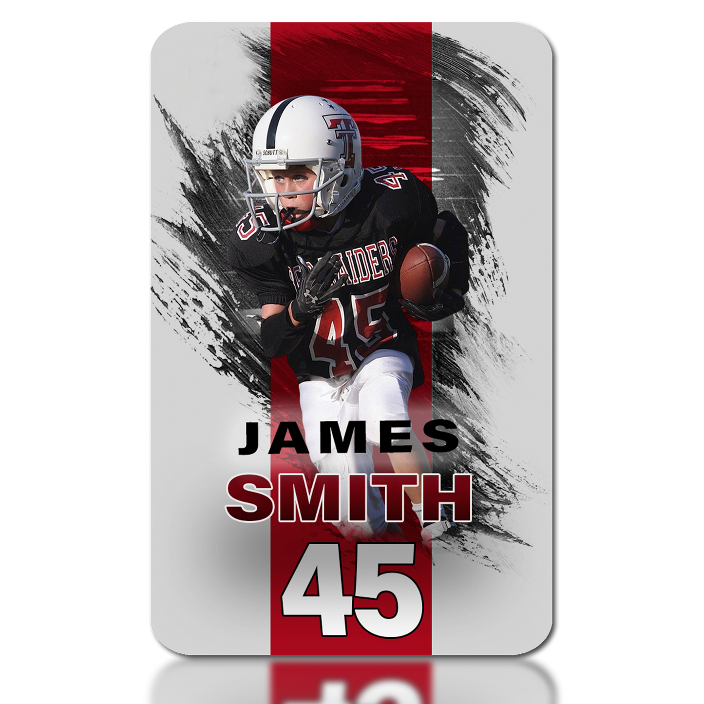 Football Stripe Card - Photo & Player Info