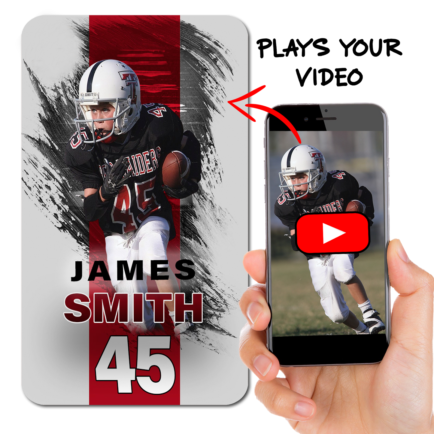 Football Stripe Card - Photo & Player Info