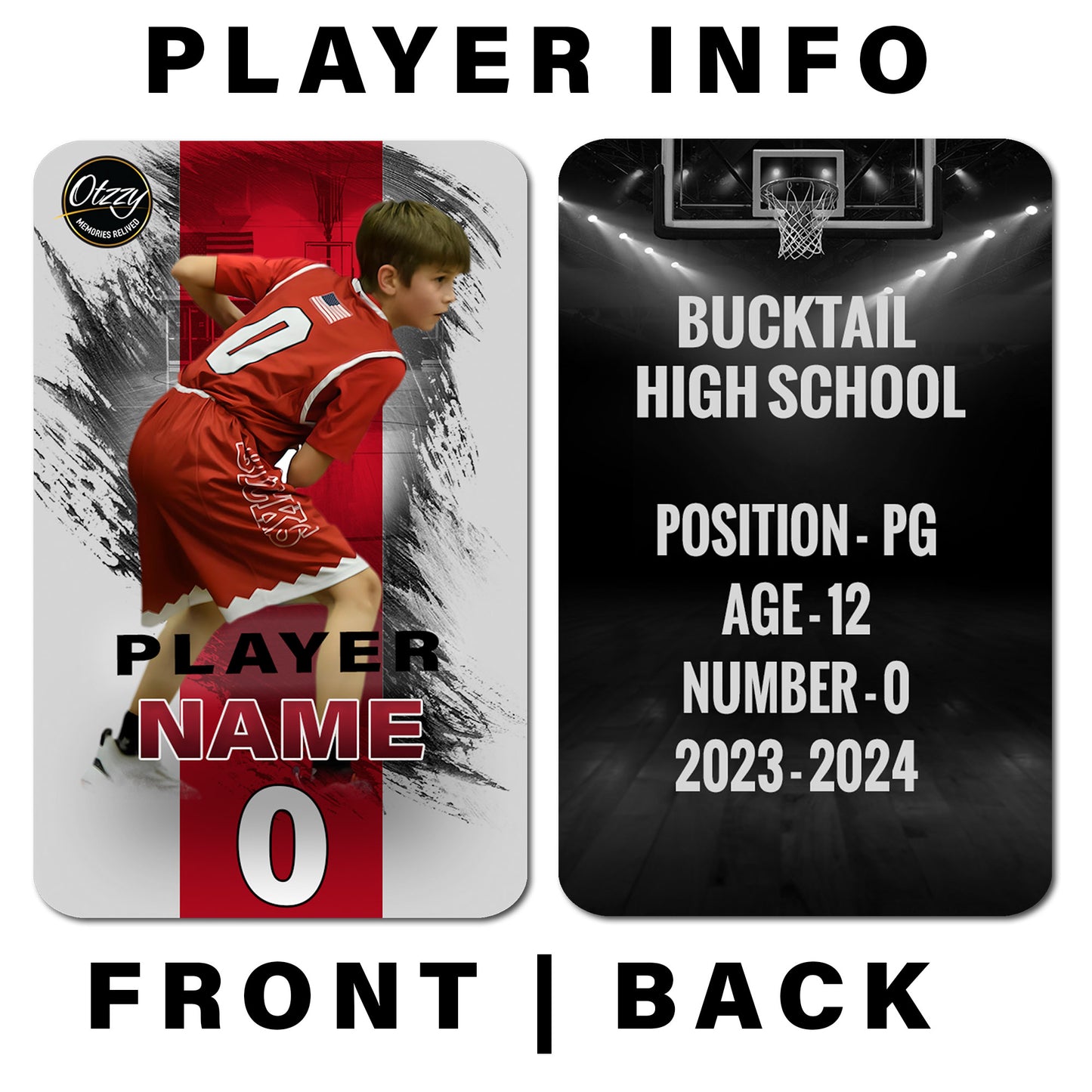 Basketball Card - Stripe Edition - Player Info