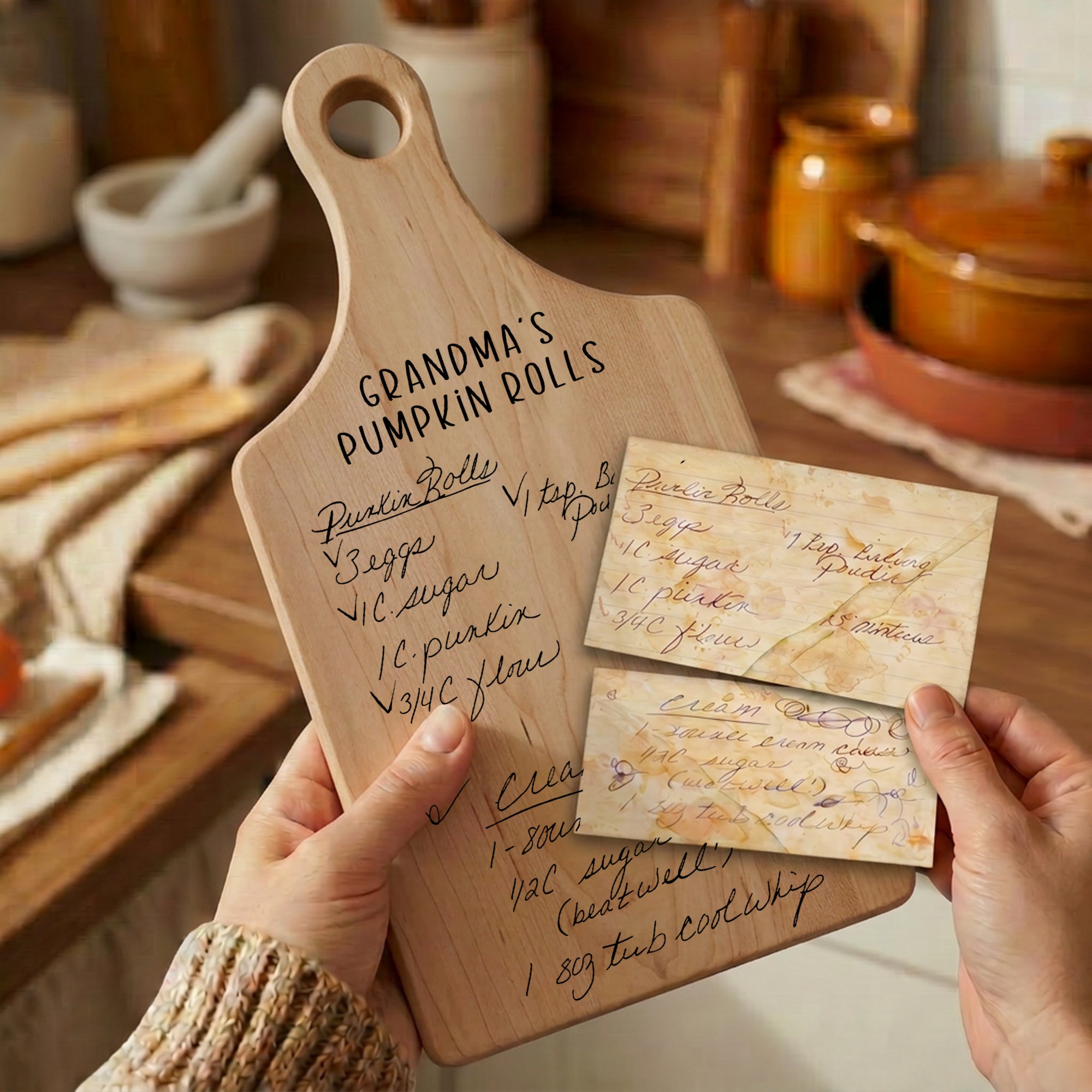 The Handwriting You'd Never Want to Lose — Handwritten Recipe Cutting Board