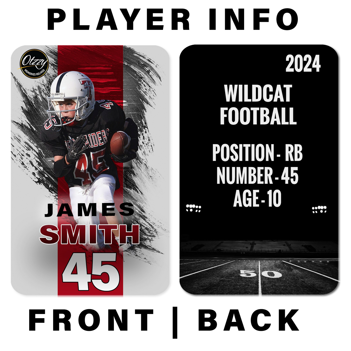 Football Card Stripe - Player Info