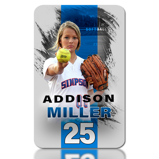 Softball Card Stripe - Photo & Player Info