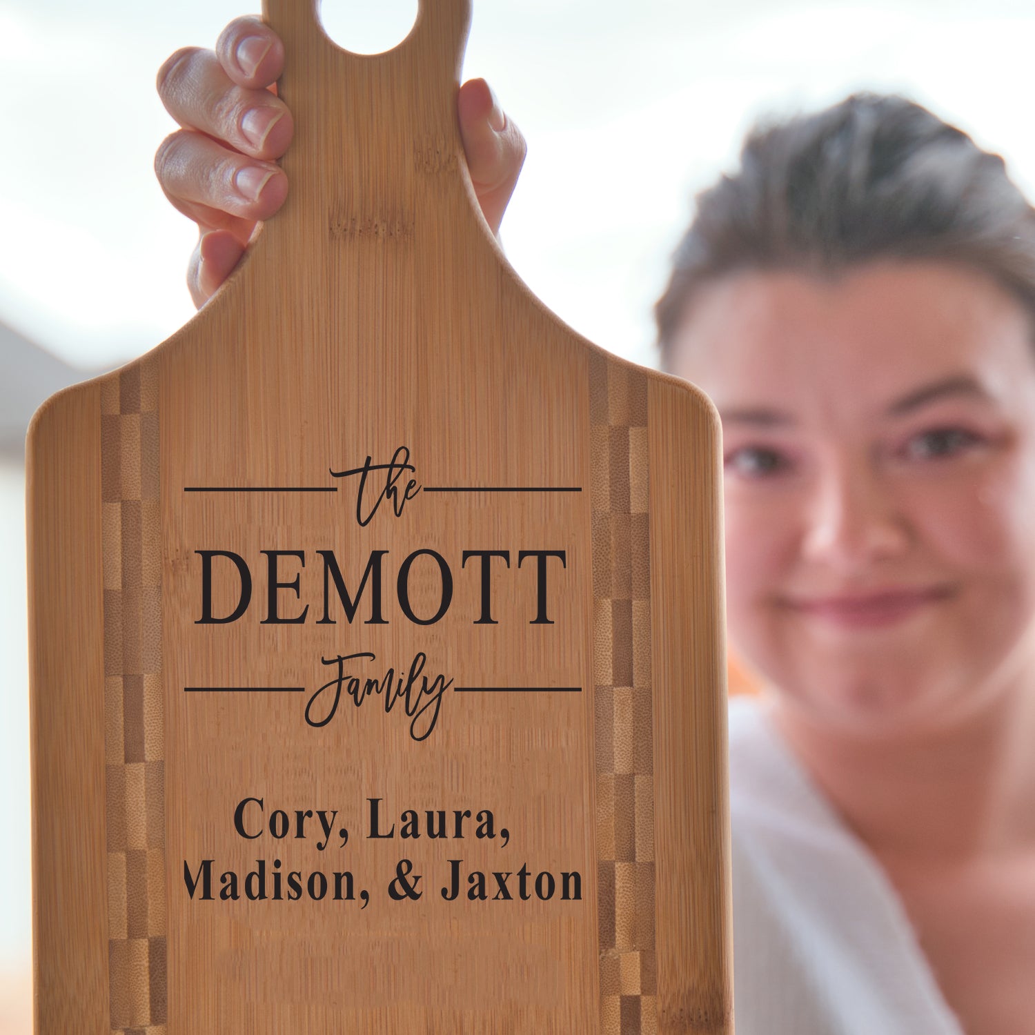 Family Name Paddle Cutting Board