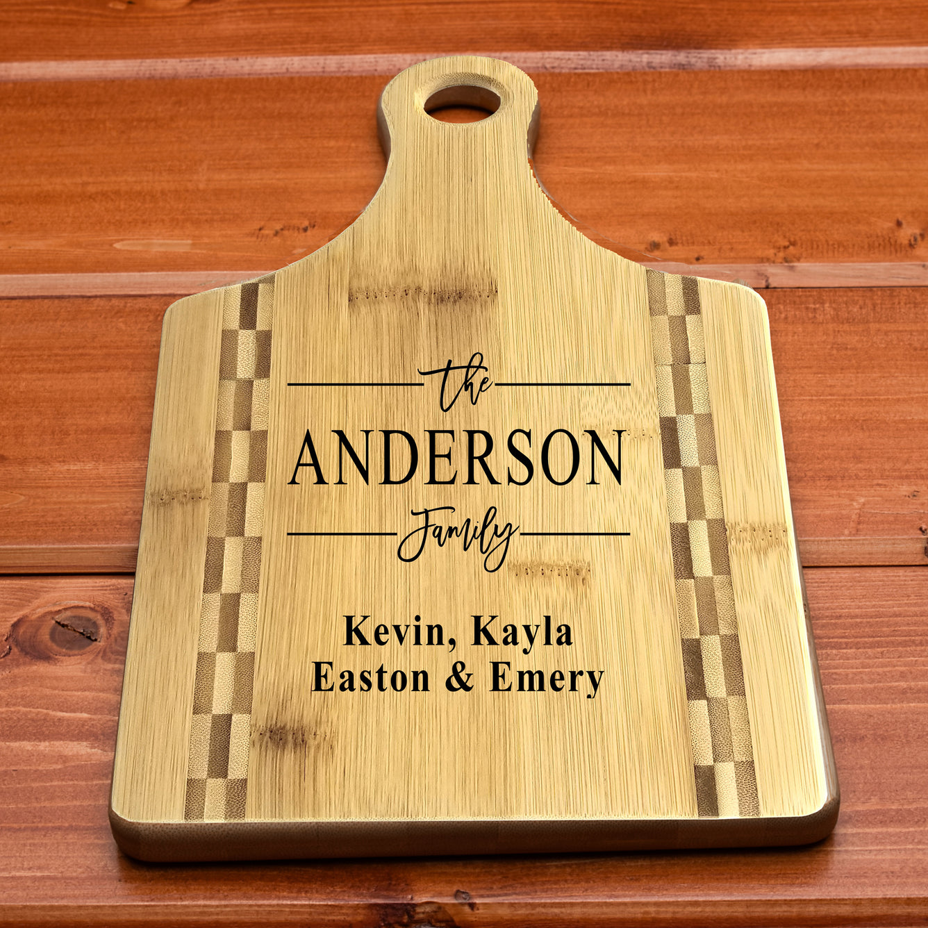 Family Name Paddle Cutting Board