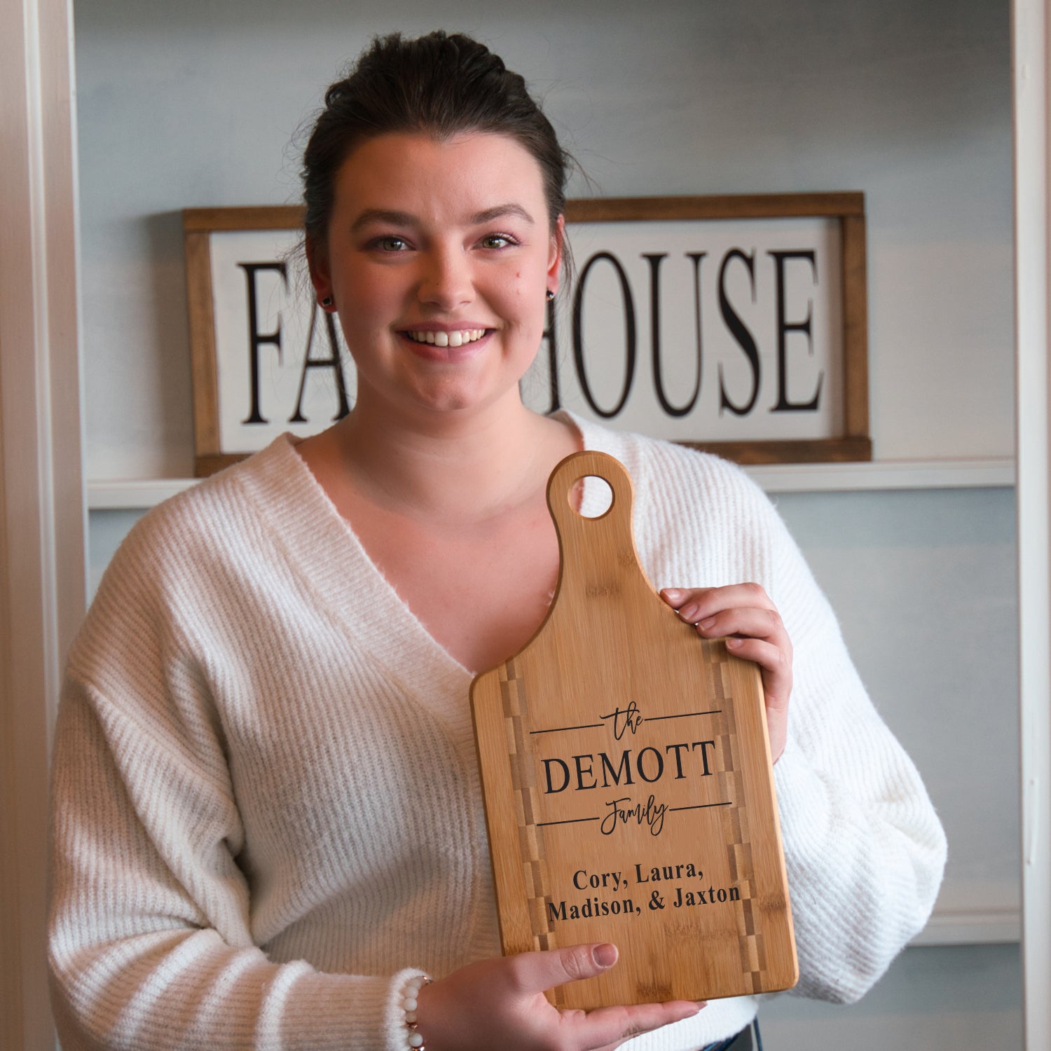 Family Name Paddle Cutting Board